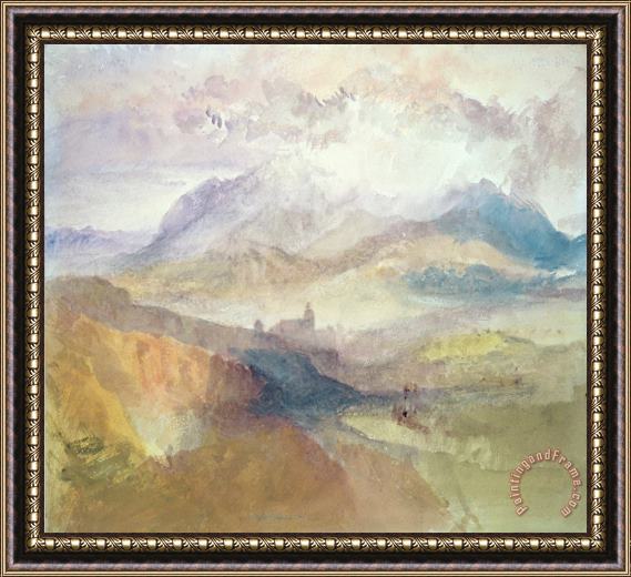 Joseph Mallord William Turner View Along An Alpine Valley Possibly The Val D'aosta Framed Painting