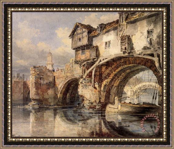 Joseph Mallord William Turner Welsh Bridge at Shrewsbury Framed Painting