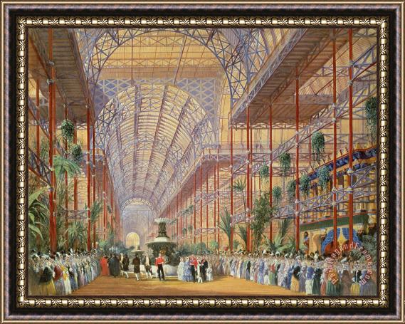 Joseph Nash Queen Victoria Opening the 1862 Exhibition after Crystal Palace moved to Sydenham Framed Painting