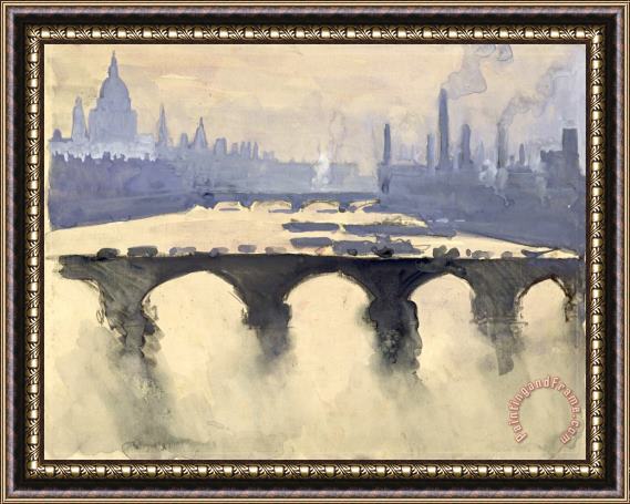 Joseph Pennell Out of My London Window: Dome And Spires And Chimneys, Mist And Smoke Framed Painting