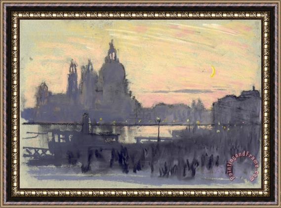 Joseph Pennell The Gold Moon (venice: View of Santa Maria Delle Salute From Il Redentore) Framed Print