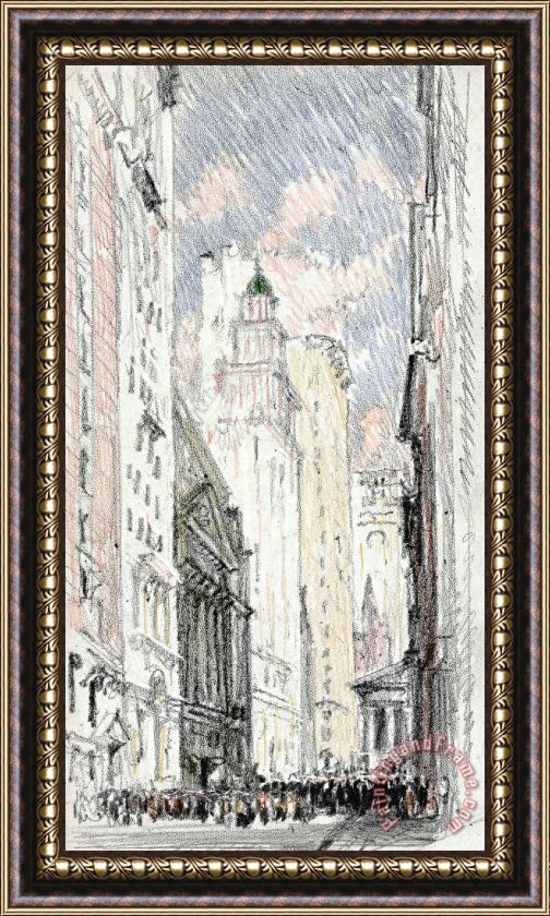 Joseph Pennell The New York Stock Exchange Framed Painting