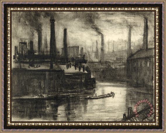 Joseph Pennell View of East London Framed Painting