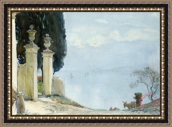 Joseph Walter West A Blue Day On Como Framed Painting