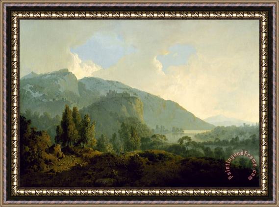 Joseph Wright  Italian Landscape with Mountains And a River Framed Print