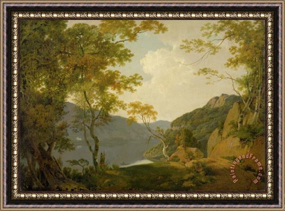 Joseph Wright  Lake Scene Framed Painting
