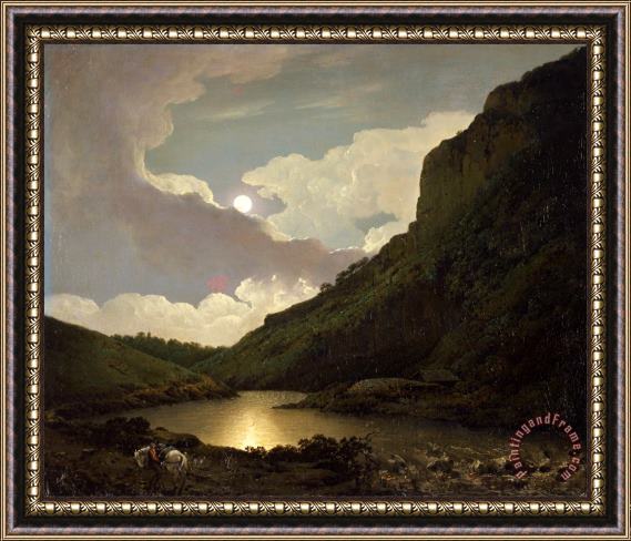 Joseph Wright  Matlock Tor by Moonlight Framed Painting