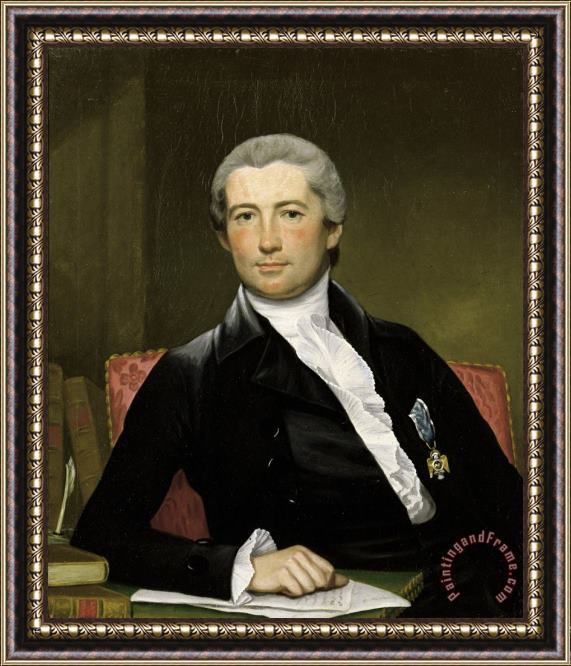 Joseph Wright  Portrait of General Giles Framed Painting