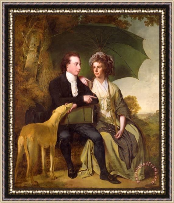 Joseph Wright  The Rev. And Mrs. Thomas Gisborne, of Yoxhall Lodge, Leicestershire Framed Painting