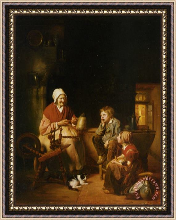 Josephus Laurentius Dyckmans Grandmothers Stories Framed Painting