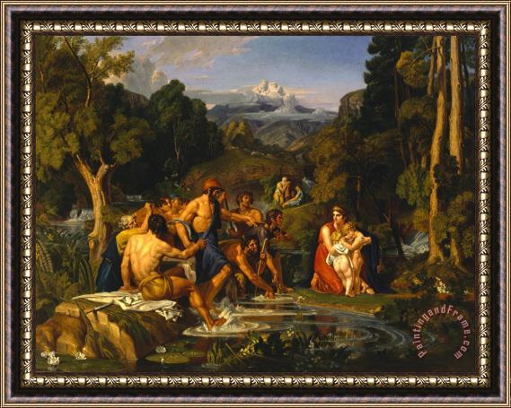 Joshua Cristall Latona And The Lycian Peasants Framed Painting
