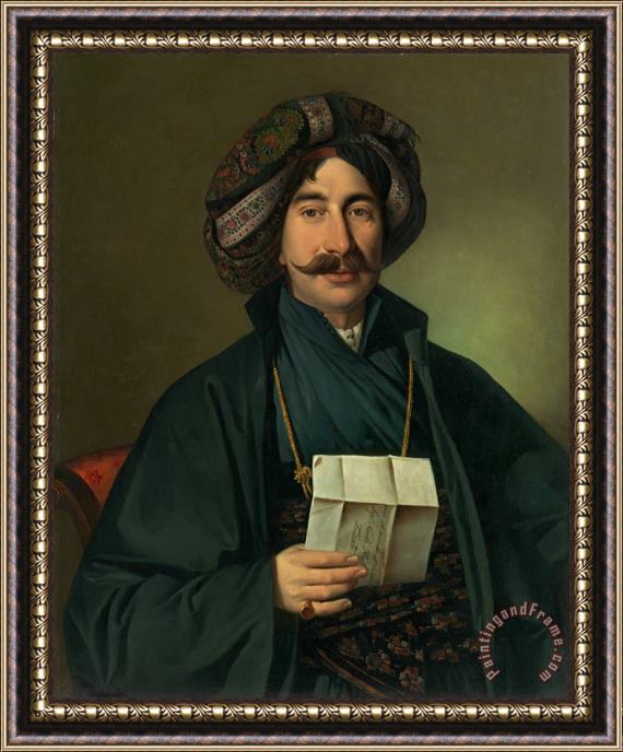 Jozef Tominc Man in Ottoman Dress Framed Painting