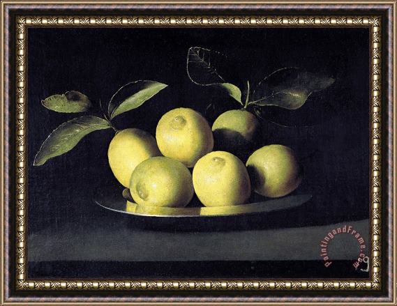 Juan de Zurbaran Bodegon De Limones Framed Painting