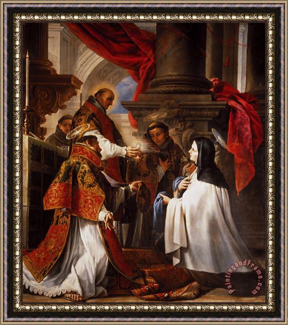 Juan Martin Cabezalero The Communion of Saint Theresa Framed Print
