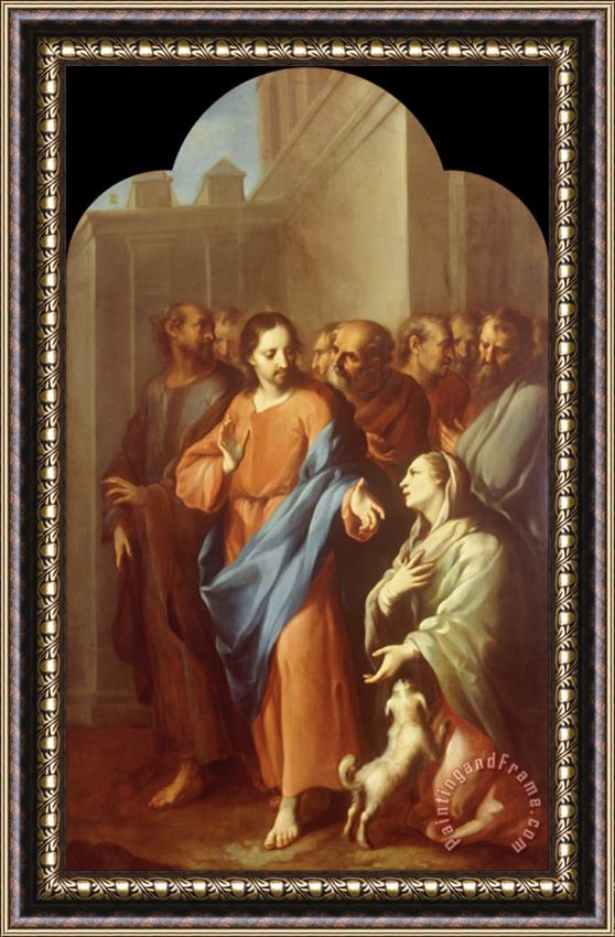 Juan Rodriguez Juarez Jesus with The Sick Woman Framed Painting
