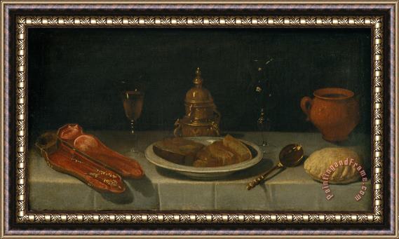 Juan van der Hamen y Leon Still Life And Laid Table Framed Painting