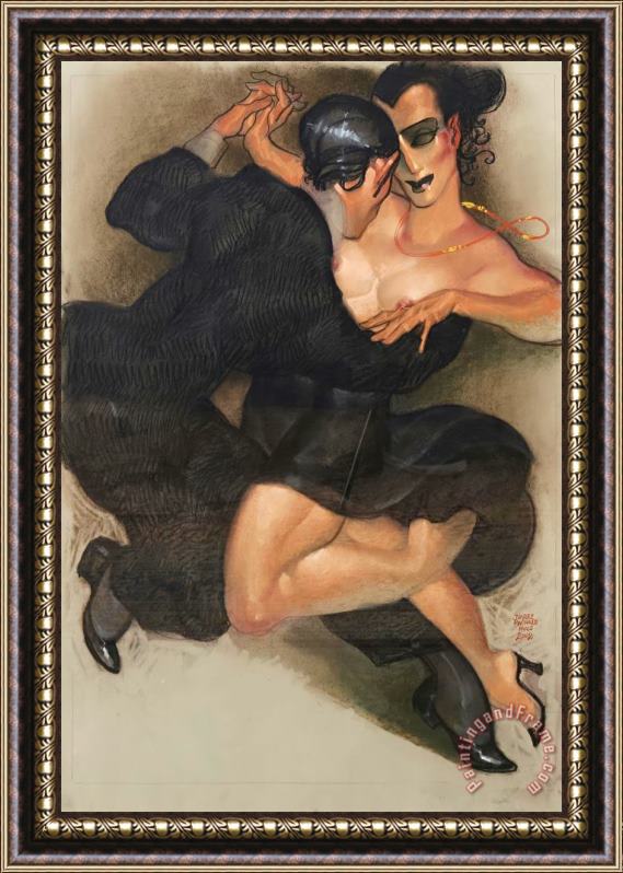 Juarez Machado Couple Dancing, 2002 Framed Painting