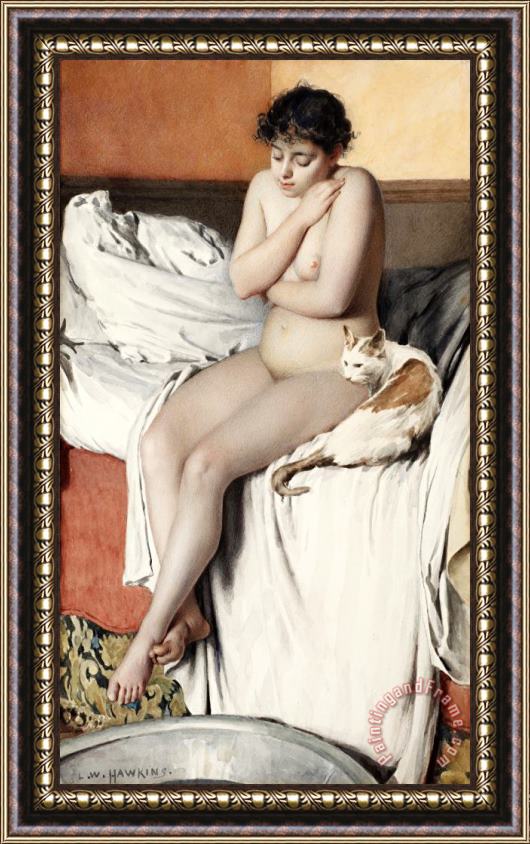 Jules Bastien Lepage Study of a Nude Framed Painting