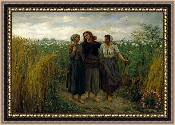Jules Breton Returning From The Fields Framed Painting