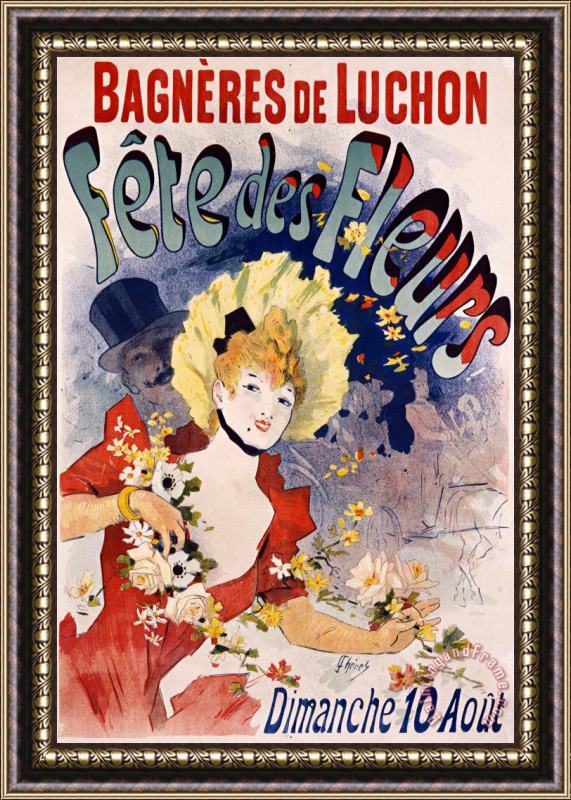 Jules Cheret Bagneres De Luchon Fete Des Fleurs Poster Framed Print