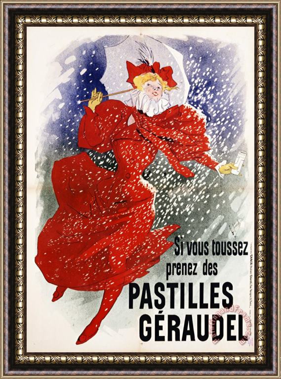 Jules Cheret Pastilles Geraudel Poster Framed Print