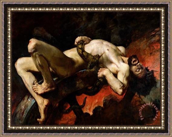 Jules Elie Delaunay Ixion Thrown into Hades Framed Print