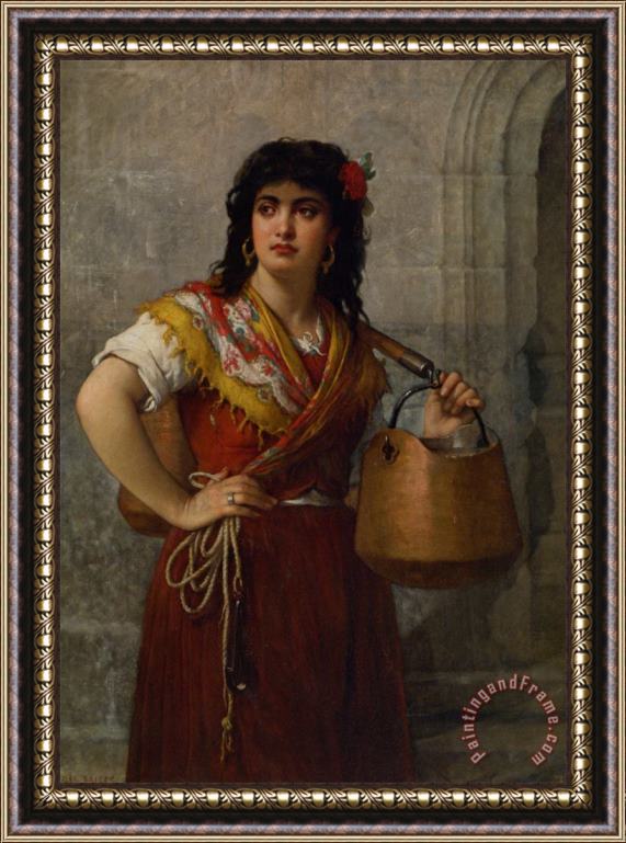 Jules Salles-wagner The Water Carrier Framed Painting