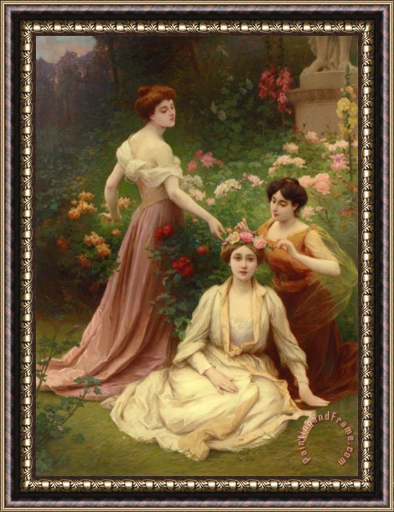 Jules Scalbert The Crown of Roses Framed Painting