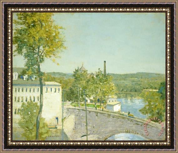 Julian Alden Weir U.s. Thread Company Mills, Willimantic, Connecticut Framed Painting