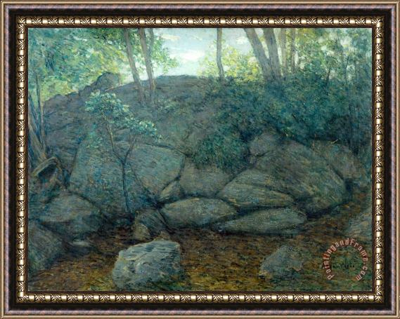 Julian Alden Weir Woodland Rocks Framed Painting