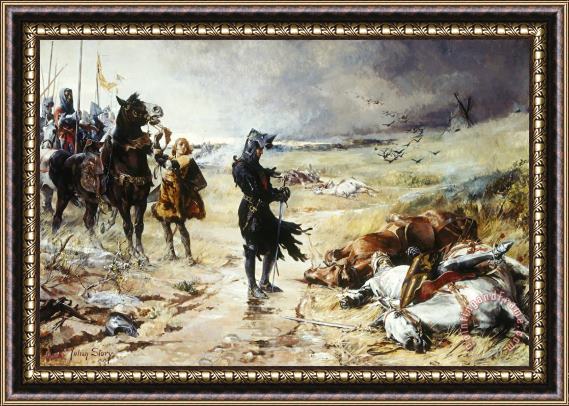 Julian Russell Story The Black Prince at Crecy Framed Print