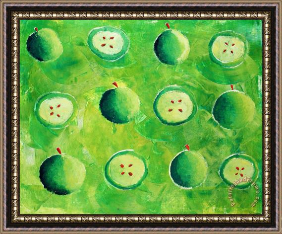 Julie Nicholls Apples In Halves Framed Painting