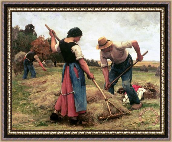 Julien Dupre Haymaking 1880 Framed Painting