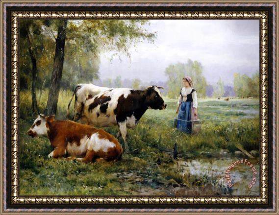 Julien Dupre The Milkmaid Framed Painting