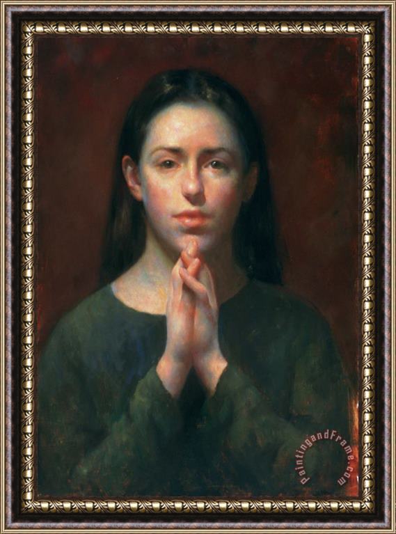 Juliette Aristides Self Portrait in Thought Framed Painting