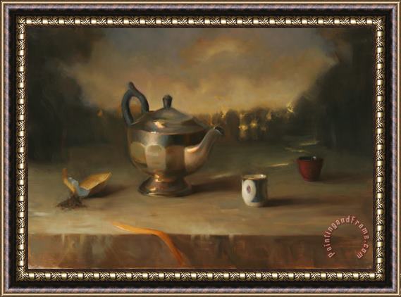Juliette Aristides Silver Teapot Framed Painting