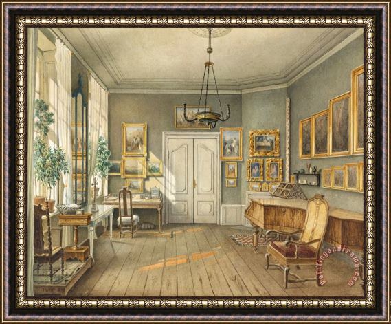 Julius Eduard Wilhelm Helfft The Music Room of Fanny Hensel (nee Mendelssohn) Framed Print