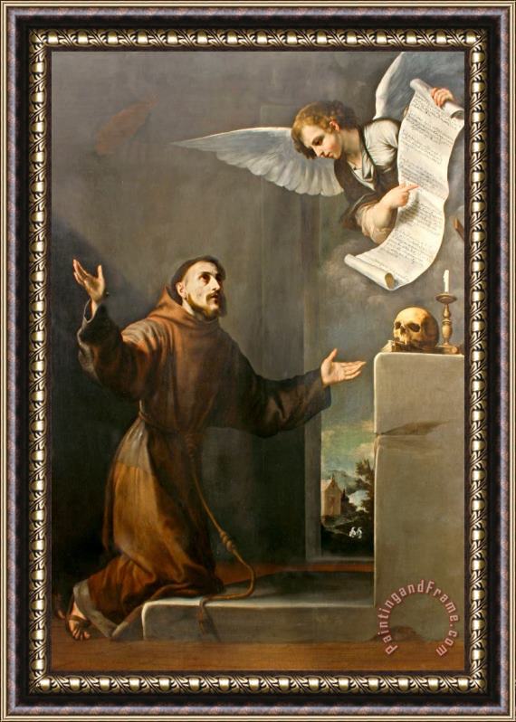 Jusepe de Ribera Saint Francis Receives The Seven Privileges From The Angel Framed Print