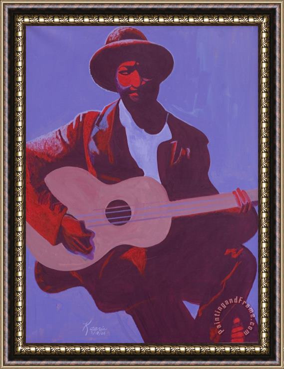 Kaaria Mucherera Purple Blues Framed Painting