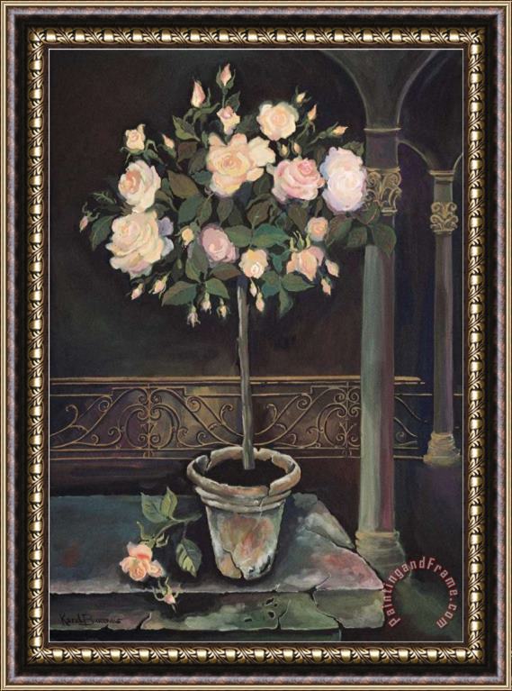 Karel Burrows Rose Topiary Framed Painting