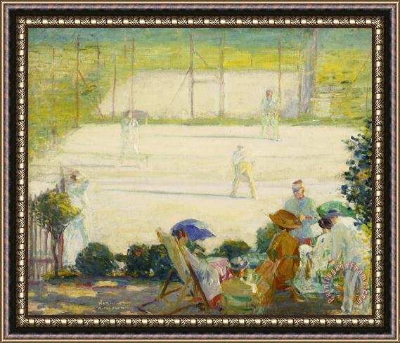 Karl Anderson Tennis Court at Hotel Baudy Framed Print