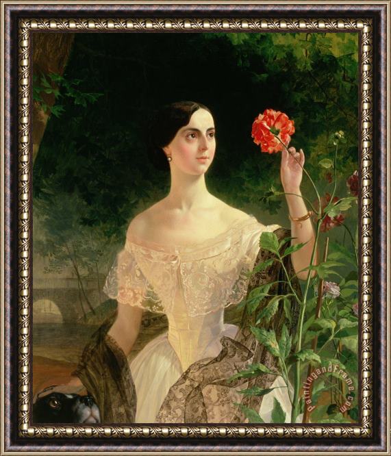 Karl Pavlovich Bryullov Portrait Of Sofia Andreyevna Shuvalova Framed Print