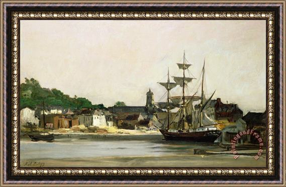 Karl Pierre Daubigny The Harbour at Honfleur Framed Print