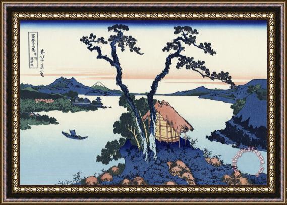 Katsushika Hokusai Lake Suwa in The Shinano Province Framed Painting