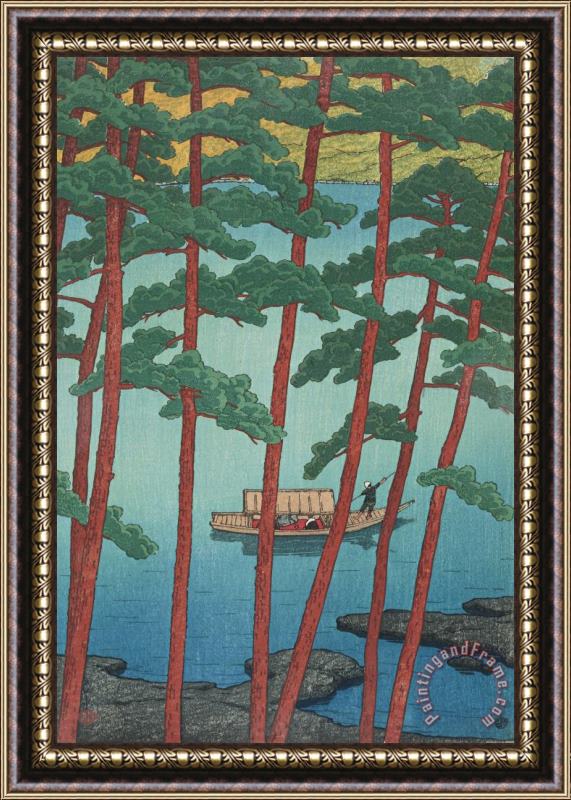 Kawase Hasui Arashi Mountain in Winter (fuyu No Arashiyama), From The Series Souvenirs of Travels, Second Series (tabi Miyage, Dai Ni Shu) Framed Painting