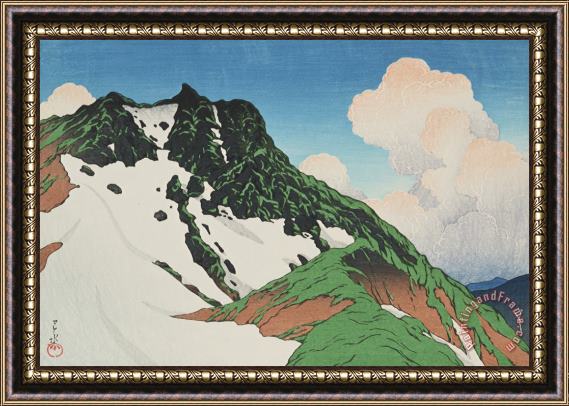 Kawase Hasui Asahi Dake From Hakubasan (hakubasan Yori Mitaru Asahi Dake) Framed Painting