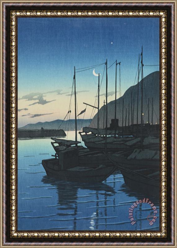 Kawase Hasui Dawn at Beppu (beppu No Asa) Framed Painting