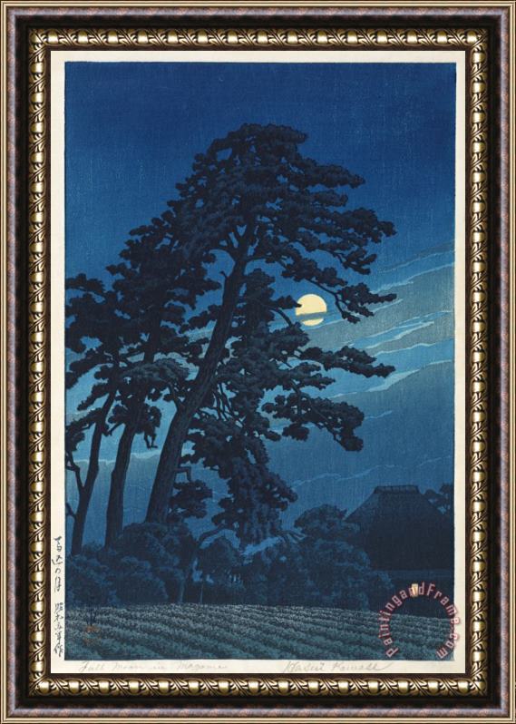 Kawase Hasui Full Moon in Magome Framed Painting