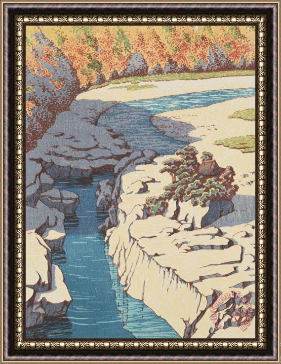 Kawase Hasui Nezame Gorge (kiso No Nezame), From The Series Selected Landscapes (fukei Senshu) Framed Print