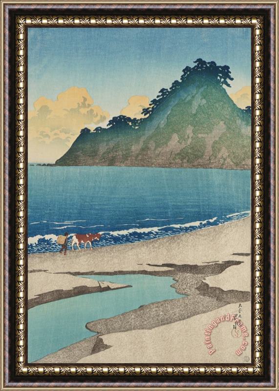 Kawase Hasui Summer Morning on Iwaino Beach (boshu, Iwaino Hama), From The Series Souvenirs of Travels, First Series (tabi Miyage, Dai Isshu) Framed Painting